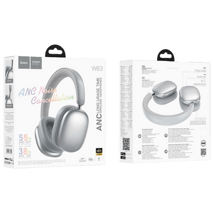 hoco. Bežične slušalice, Bluetooth, ANC - W63 Silver