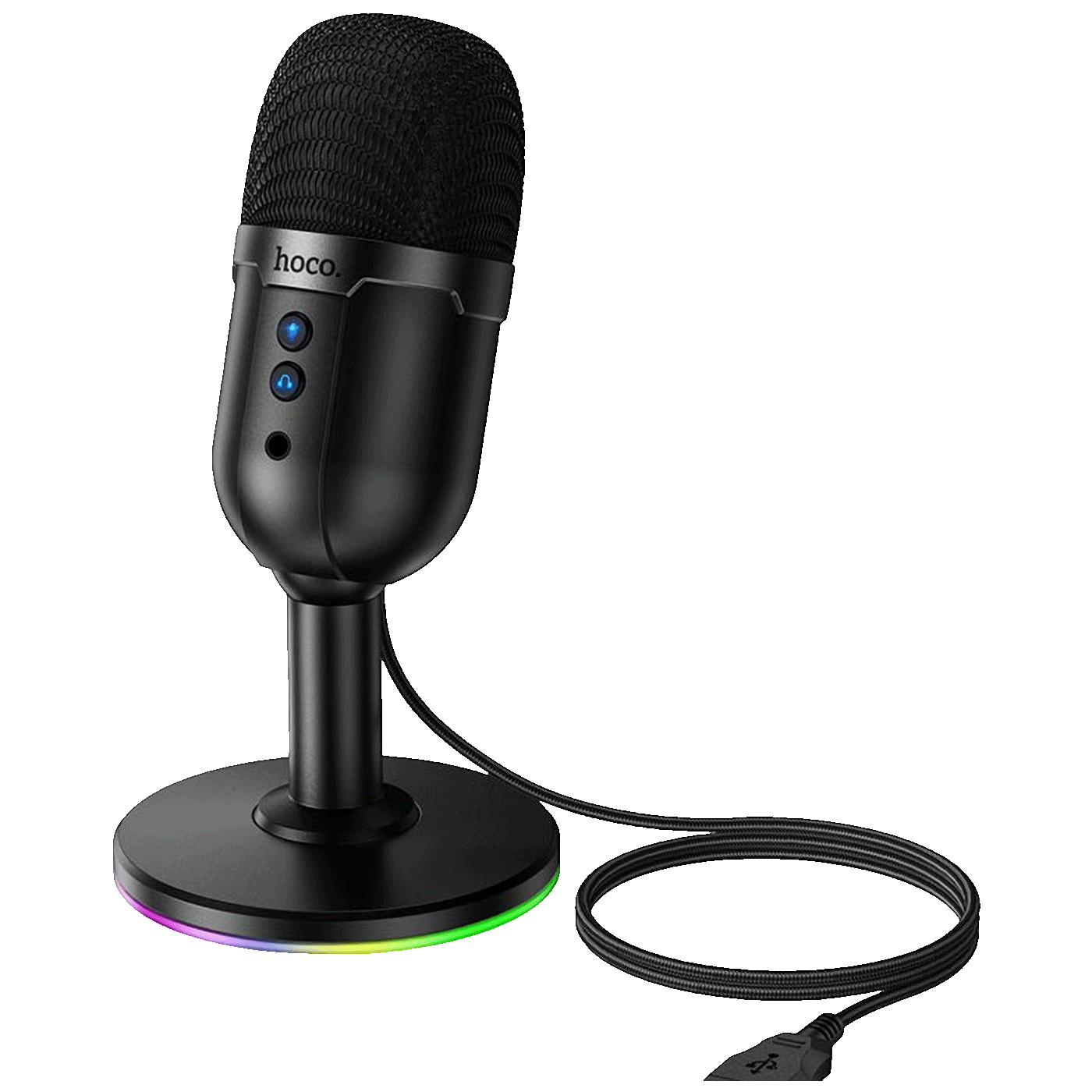 hoco. Mikrofon, stolni, RGB, USB - L25