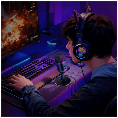 hoco. Mikrofon, stolni, RGB, USB - L25