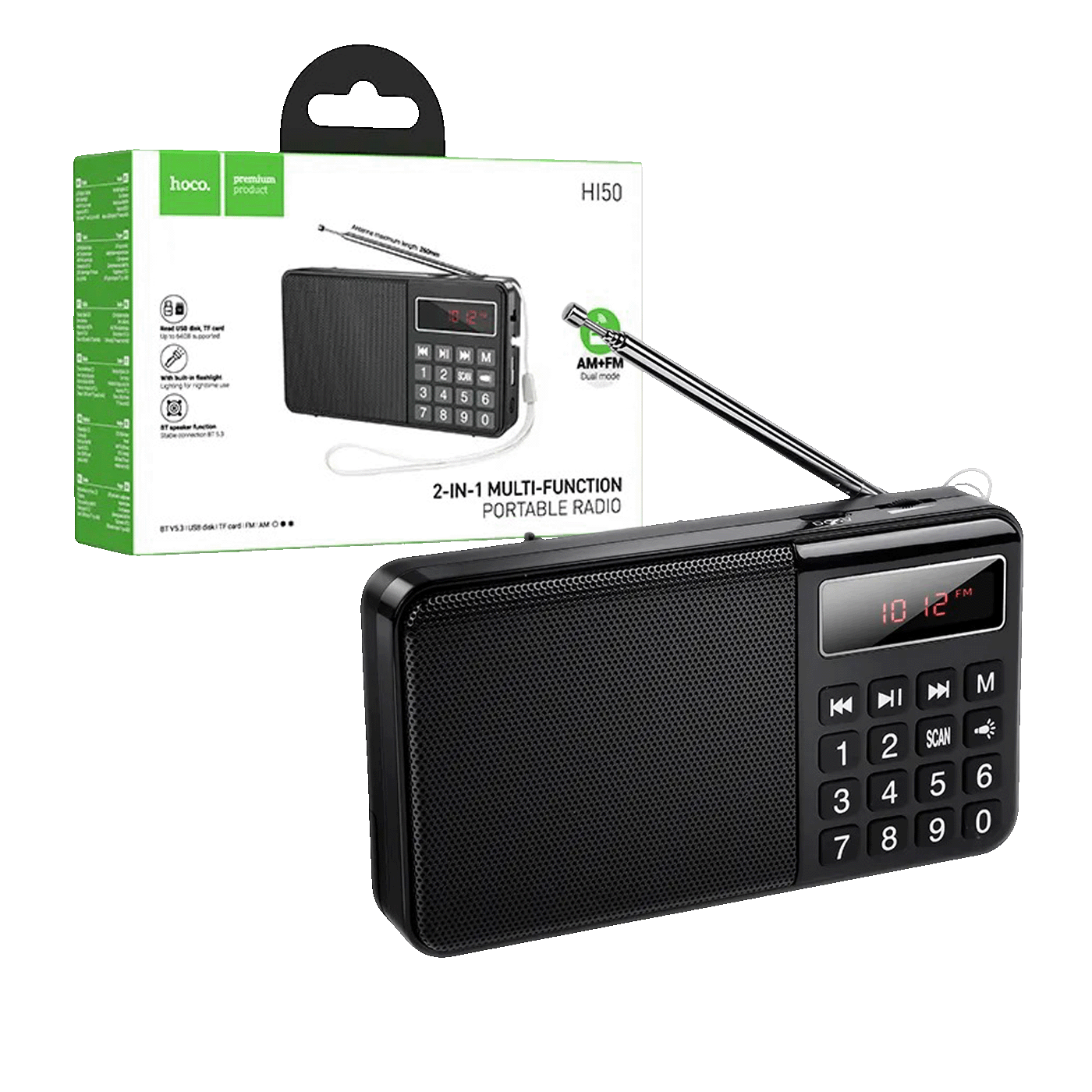 hoco. Radio prijemnik, džepni, AM/FM, MP3, Bluetooth - HI50