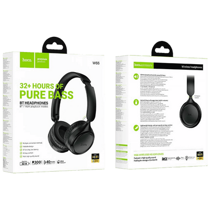 hoco. Slušalice bežične, Bluetooth / AUX - W66 Black