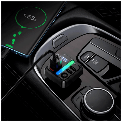 hoco. FM modulator, Bluetooth, 12V/24V, 2xUSB-A, 1xUSB-C, PD/QC - E89