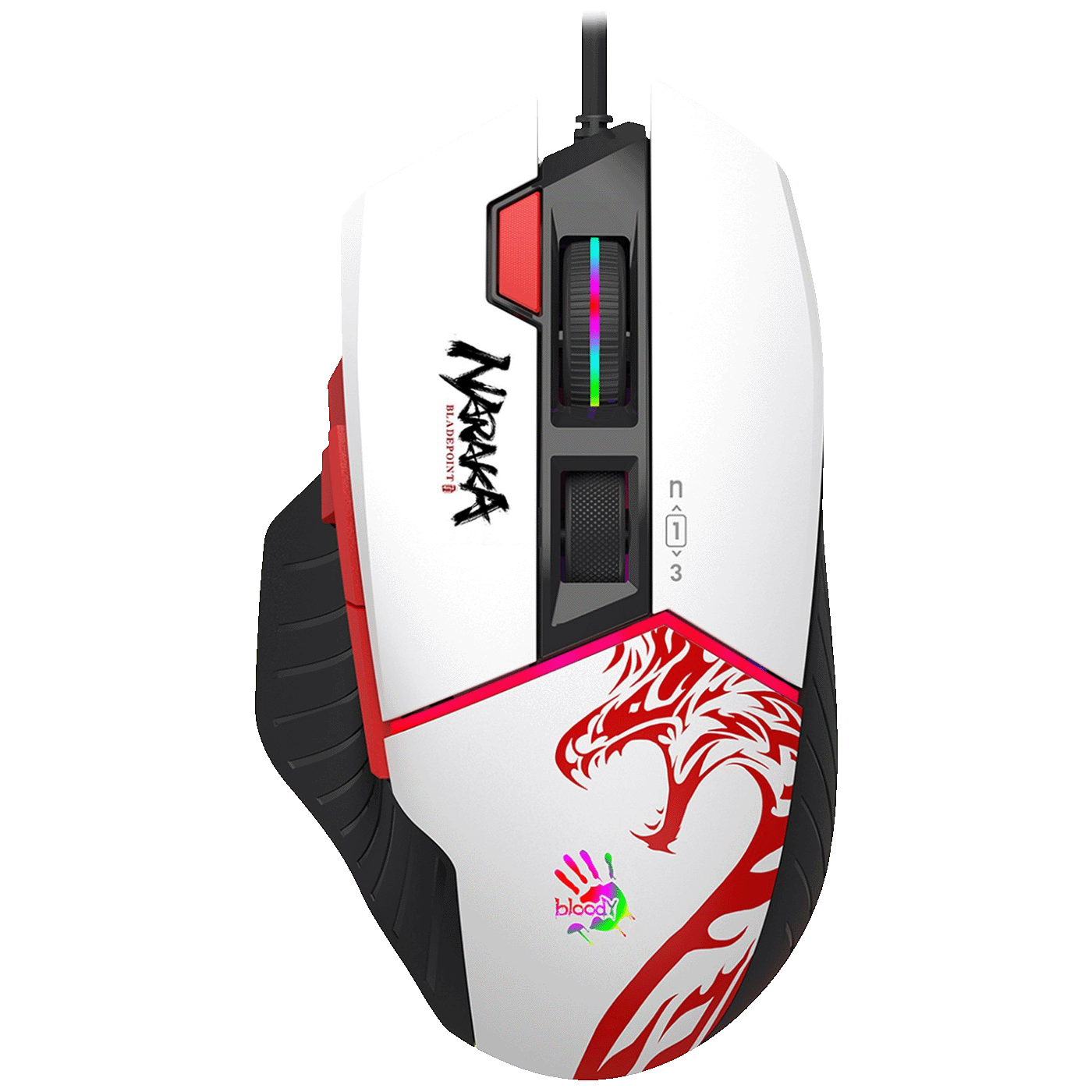 Bloody Miš optički, gaming, 20.000 CPI, RGB, USB - A4-W95 ULTRA NARAKA