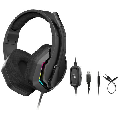 Bloody Slušalice sa mikrofonom, gaming, RGB, 3.5 mm - A4-G260P BLACK