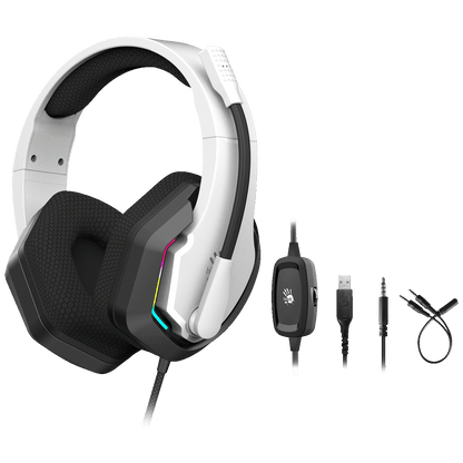 Bloody Slušalice sa mikrofonom, gaming, RGB, 3.5 mm - A4-G260P WHITE