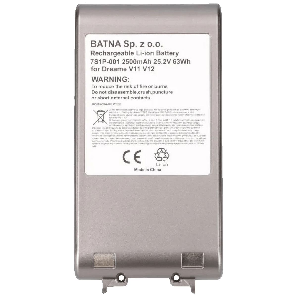 Extralink Baterija za Dreame V11/V12/V11SE/V12 Pro/V16, 25.2V 2500mAh - Battery V11 V12 V11SE V12PRO V16
