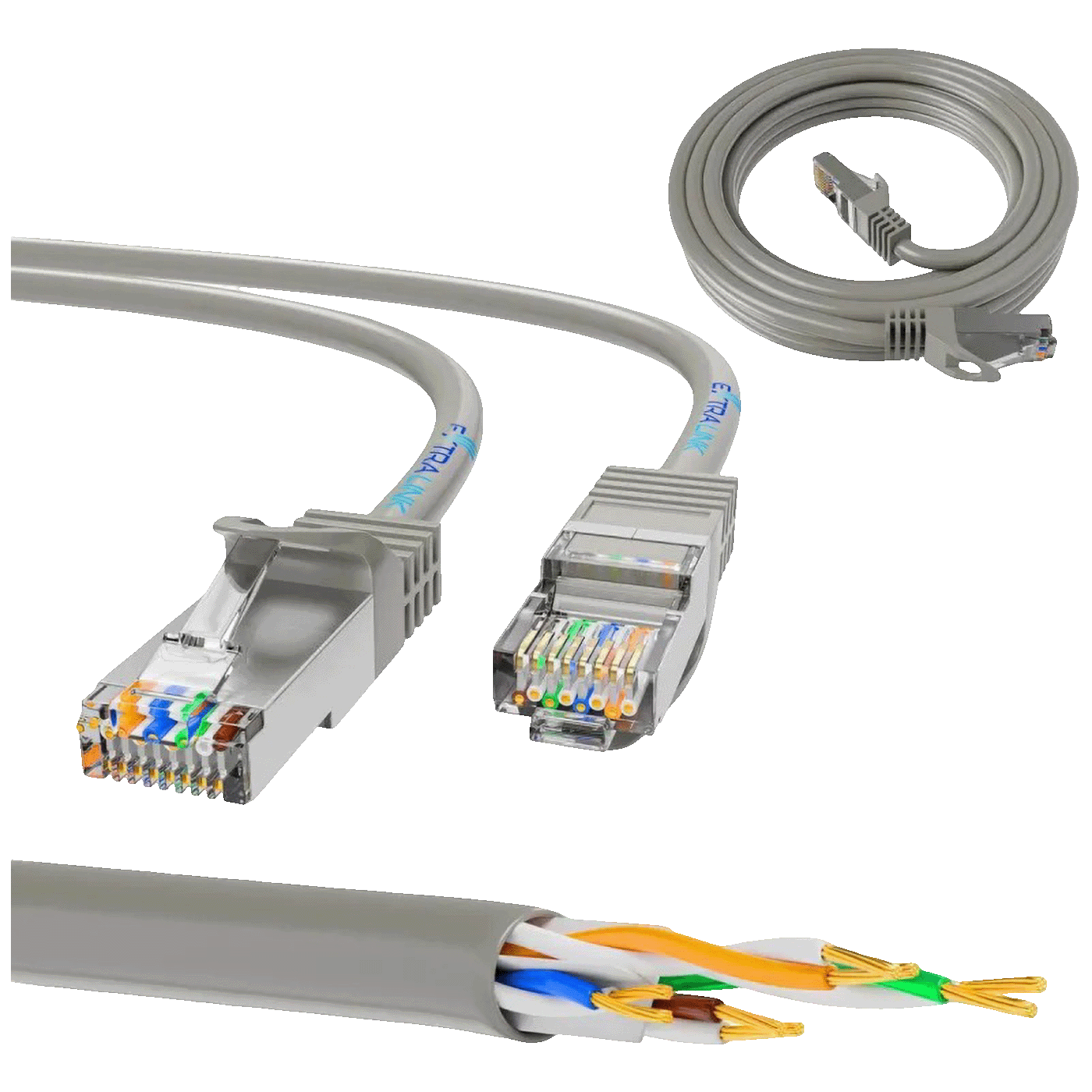 Extralink Mrežni kabel Cat.5e, AWG26, 3 met. - Kat.5e UTP 3m LAN Patchcord