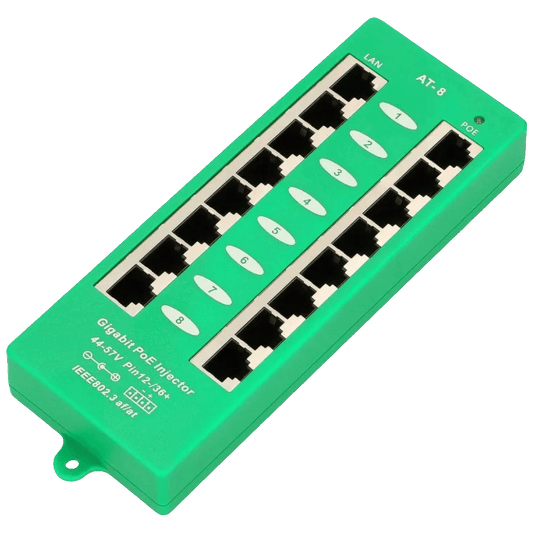 Extralink PoE Injector sa 8 Gigabit 802.3at/af porta, Mode A, aktivni - 8 Port Gigabit PoE Injector