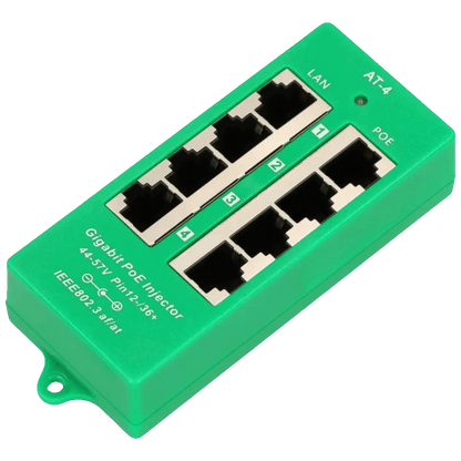 Extralink PoE Injector sa 4 Gigabit 802.3at/af porta, Mode A, aktivni - 4 Port Gigabit PoE Injector