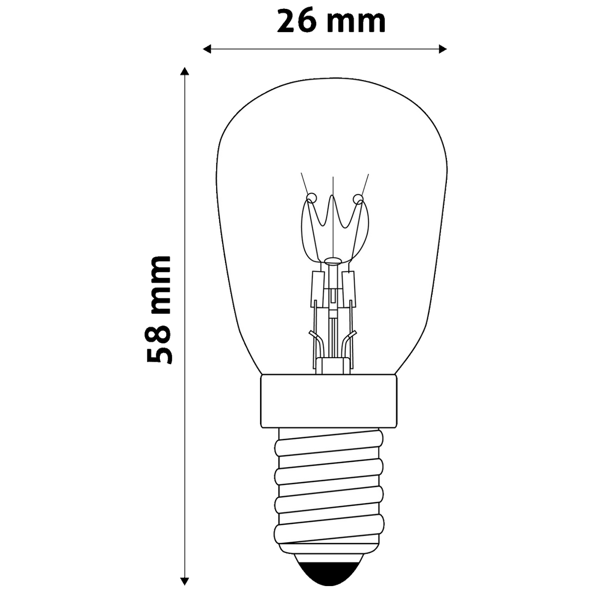 Avide Sijalica za pećnicu, 15W, E14, 3000K, 300 °C, IP20 - Oven 300 °C bulb 15W E14