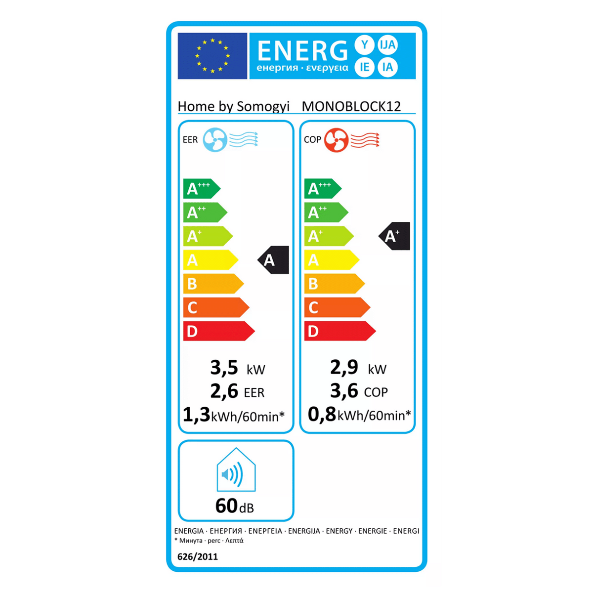 home Monoblok klima uređaj, 12000 Btu, 3.5/2.9 kW, WiFi, A/A+ - MONOBLOCK12