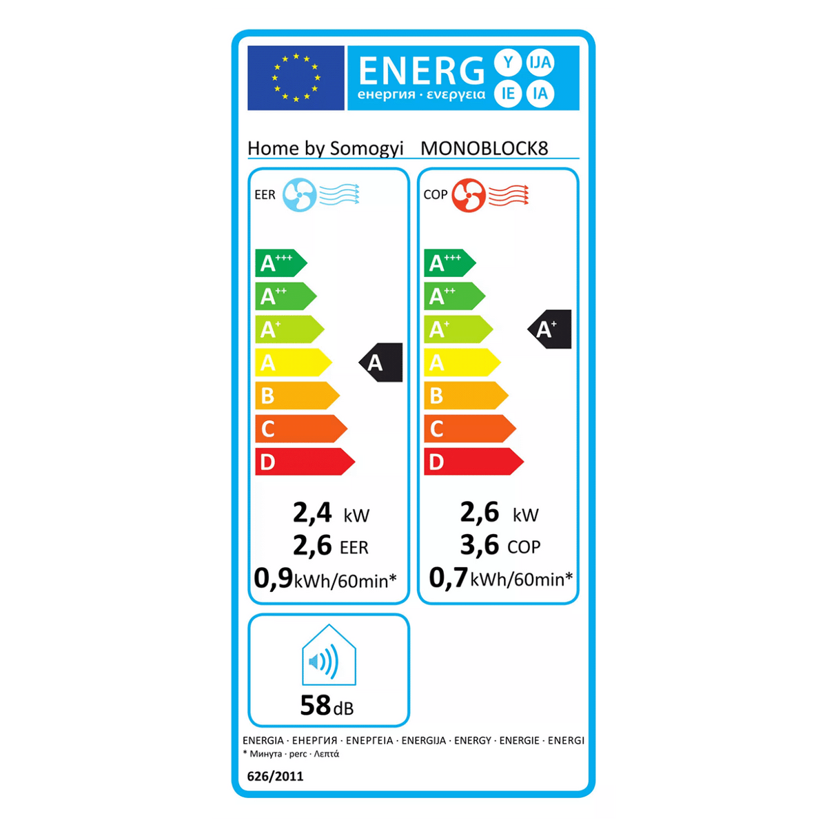 home Monoblok klima uređaj, 9000 Btu, 2.45/2.63 kW, WiFi, A/A+ - MONOBLOCK8