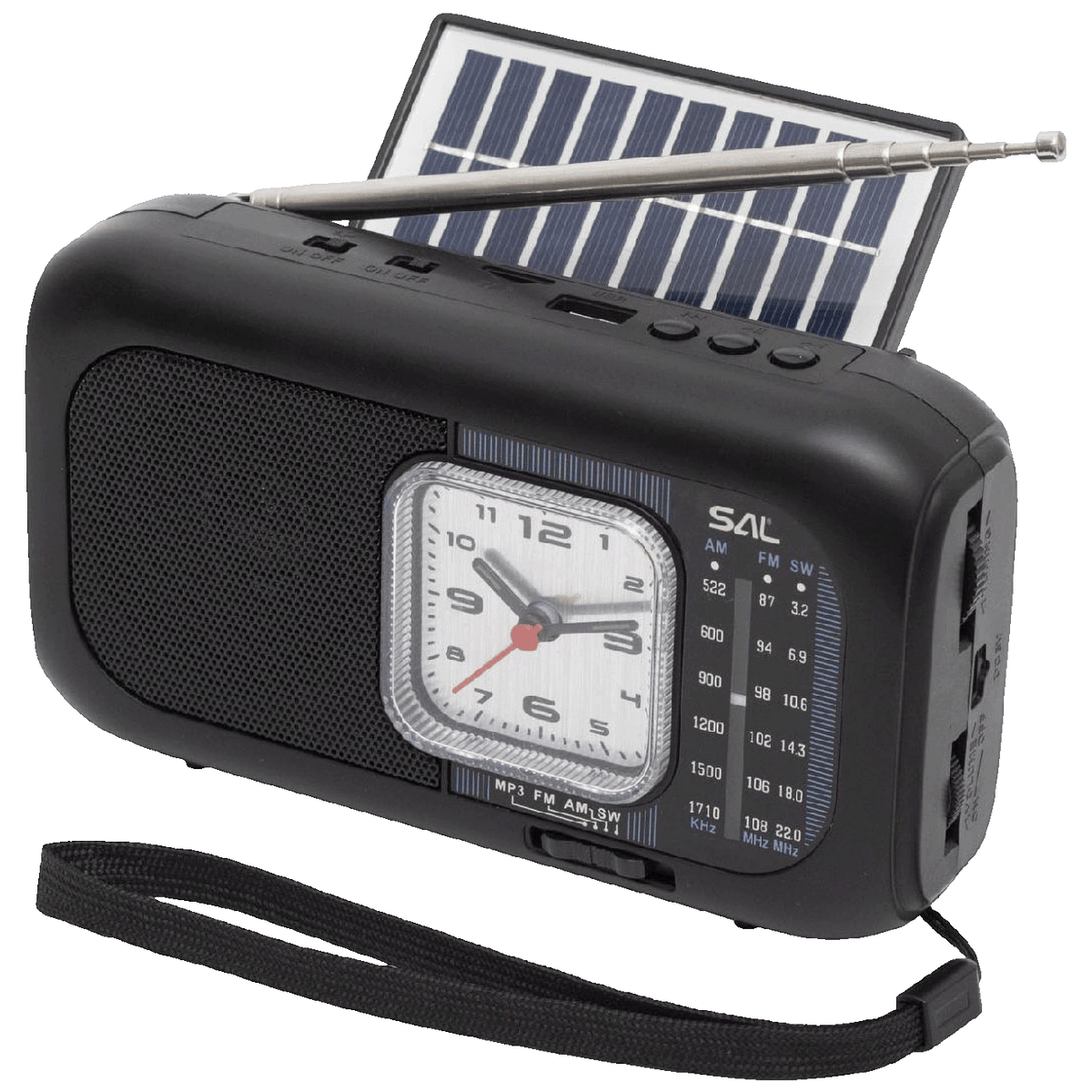 SAL Radio prijemnik sa solarnim napajanjem, FM-AM-SW, Bluetooth - RPH3