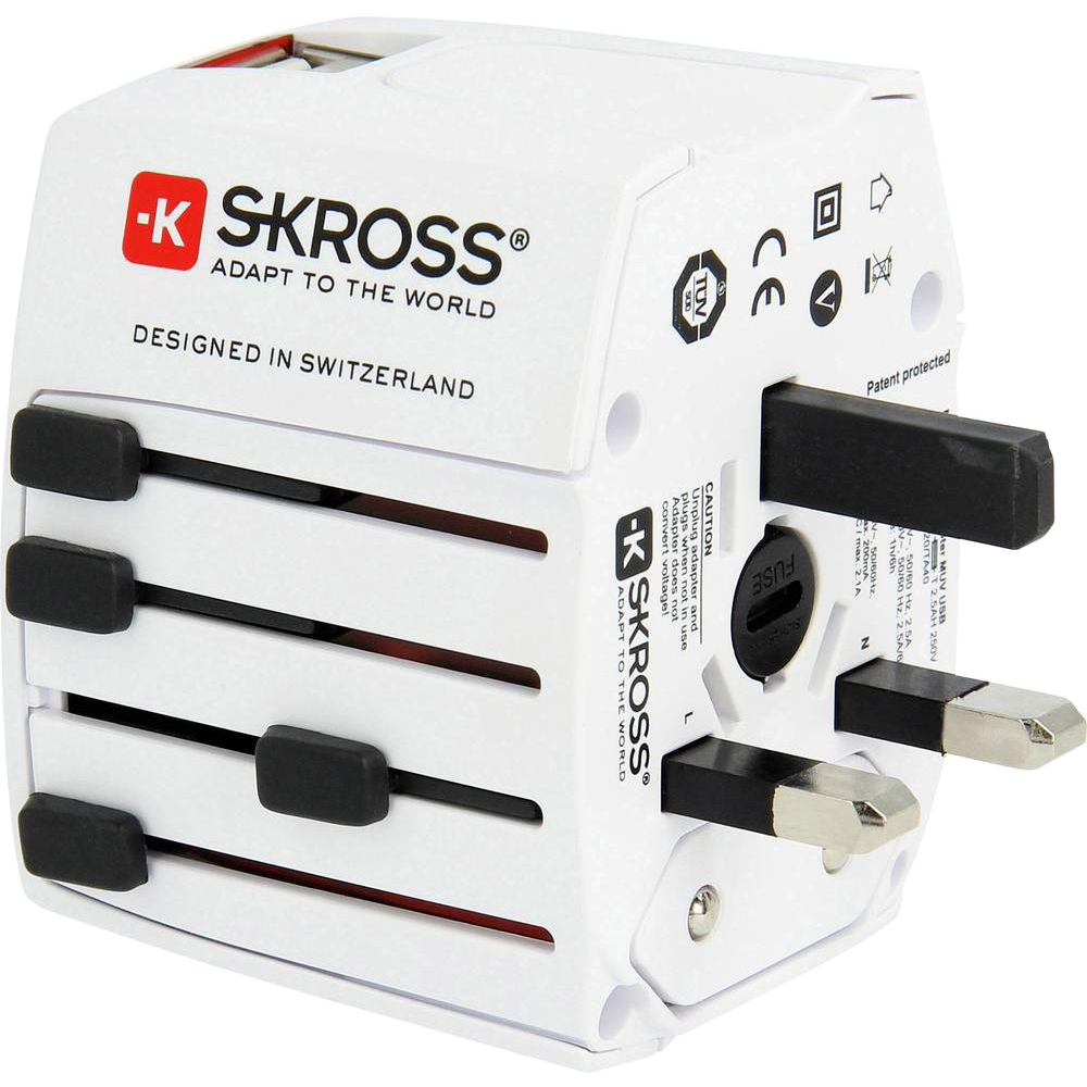 SKROSS Adapter, Putni (Travel), + 2 x USB za punjenje, 2100mAh  - 1.302930