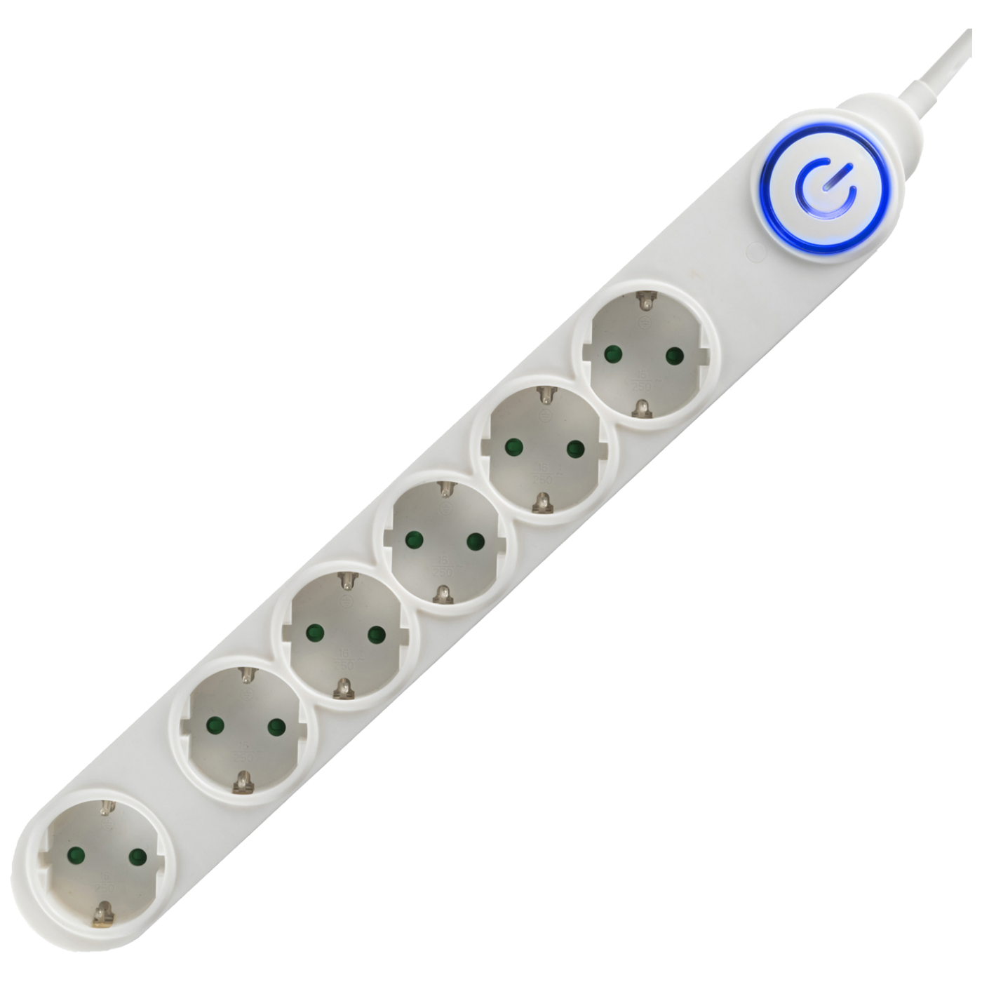 home Produžni kabl, 6 utičnice, 3 x 1,0mm², 1,5met, bijeli - NV 06TK/WH