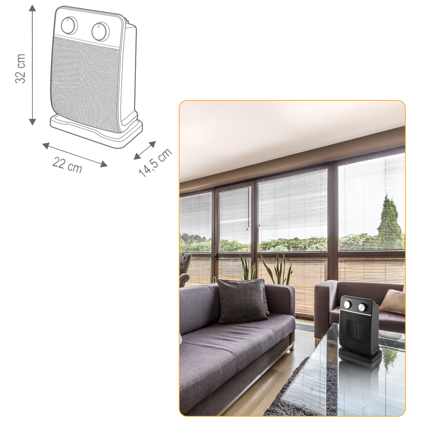 home Grijalica sa ventilatorom, 1800W - FK 29