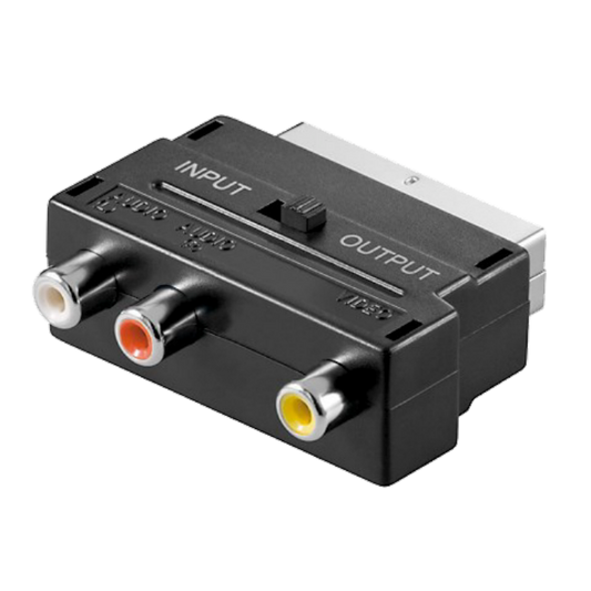 ZED electronic Scart prelaz na 3 x RCA (činč), sa prekidačem, bulk - BK-VP49