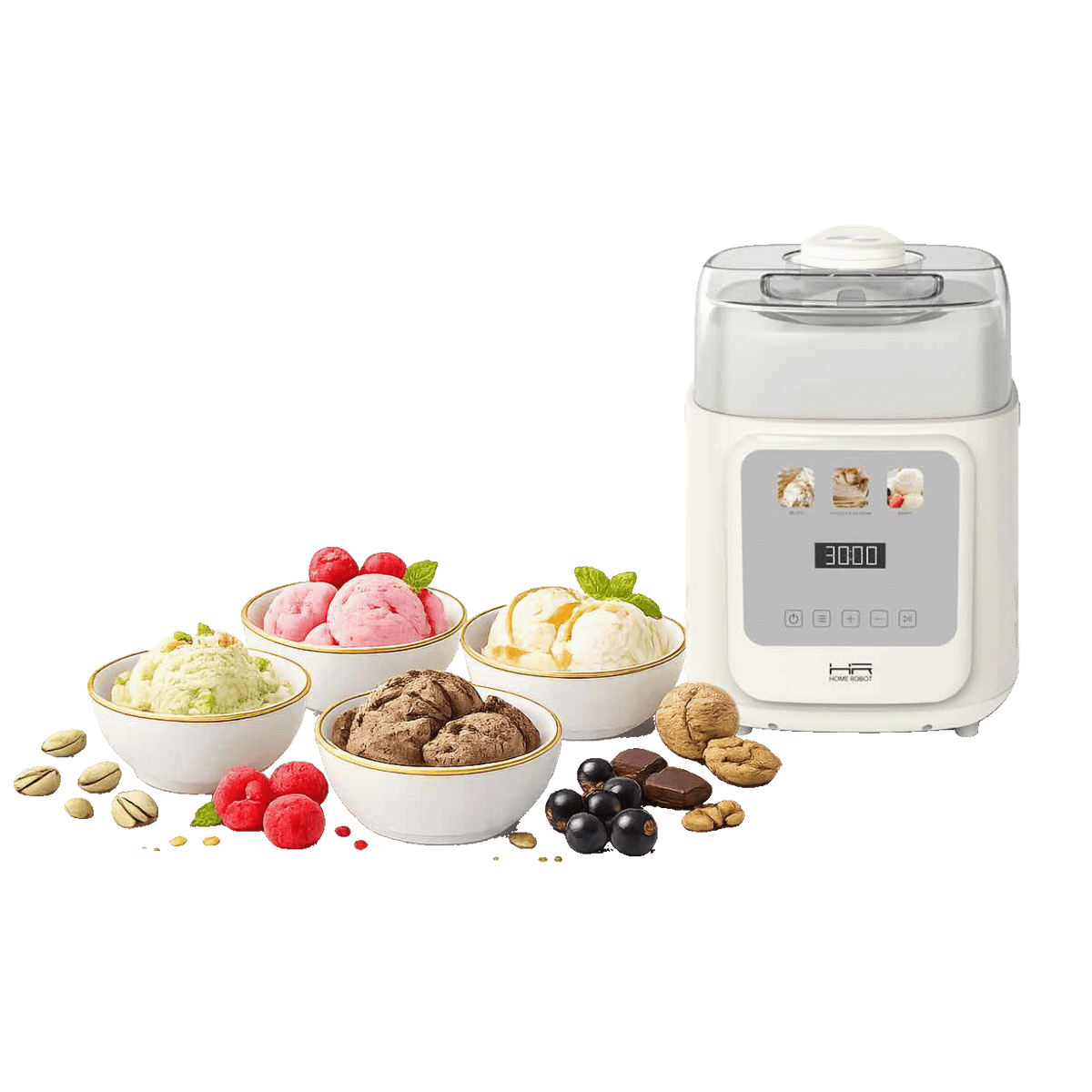 Home Robot Aparat za sladoled s kompresorom, kapacitet 1 lit., 90W - GELATO-500