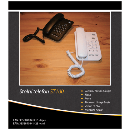 MeanIT Telefon analogni, stolni, crni - ST100 Black