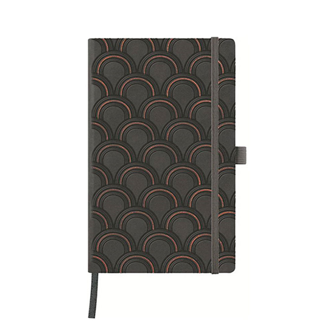 Notes A6 karo Art dekor Cooper, crno crveni, Castelli