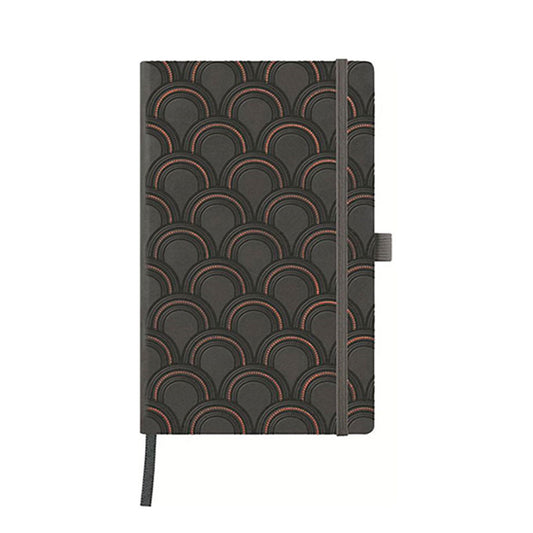 Notes A6 karo Art dekor Cooper, crno crveni, Castelli