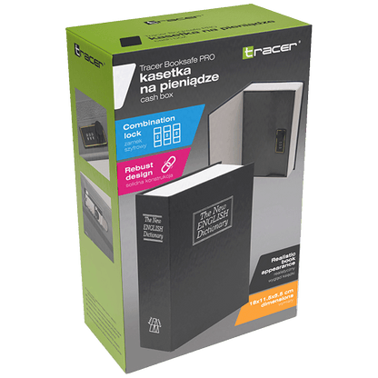 Tracer Sef - knjiga, troznamenkasta kombinacijska brava - BookSafe Pro Money Box