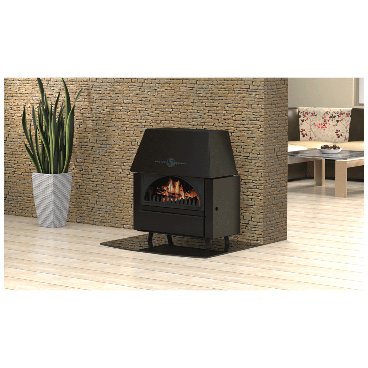 Alfa Plam Kamin na čvrsto gorivo, 11KW - RUSTIKAL