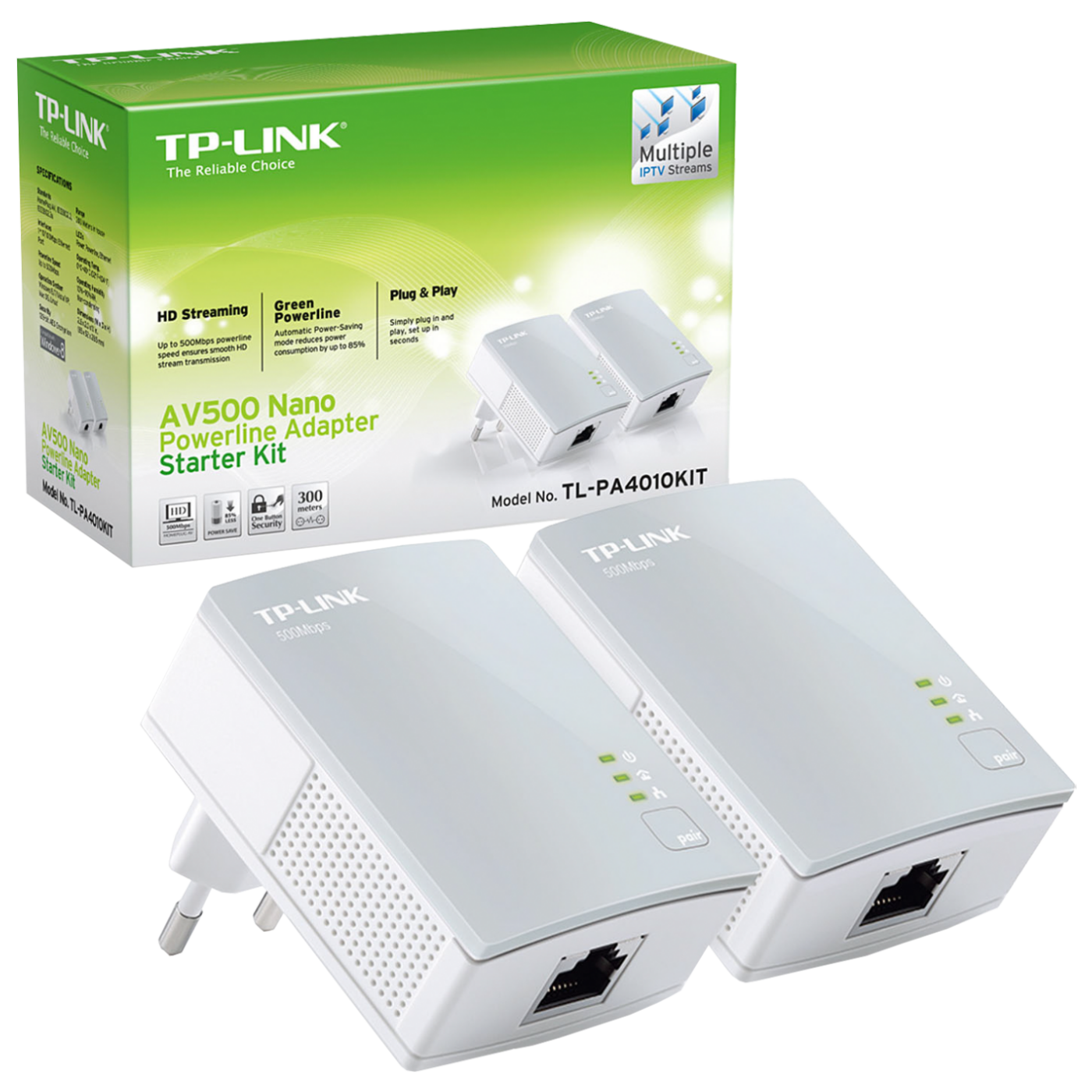 TP-LINK Mrežna strujna utičnica 600Mbps, set 2 kom - TL-PA4010KIT