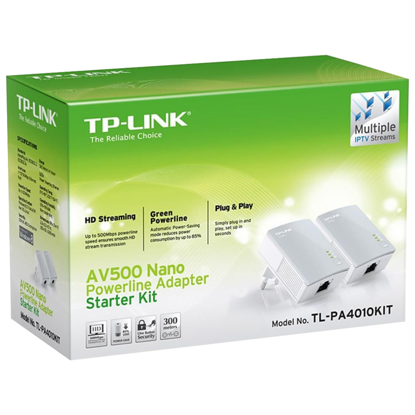 TP-LINK Mrežna strujna utičnica 600Mbps, set 2 kom - TL-PA4010KIT