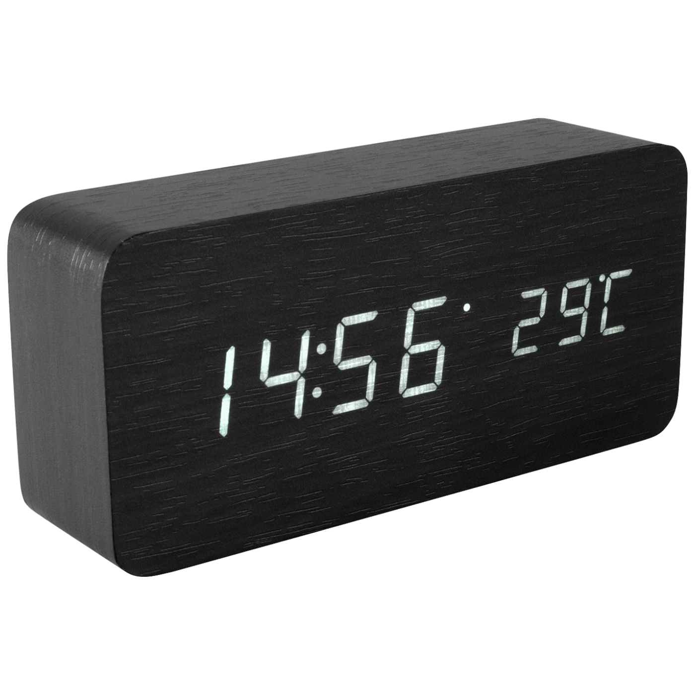 home Sat sa alarmom i termometrom,  drveno kućište - OC 04