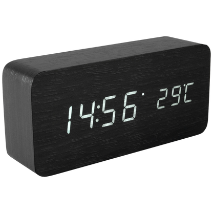 home Sat sa alarmom i termometrom,  drveno kućište - OC 04