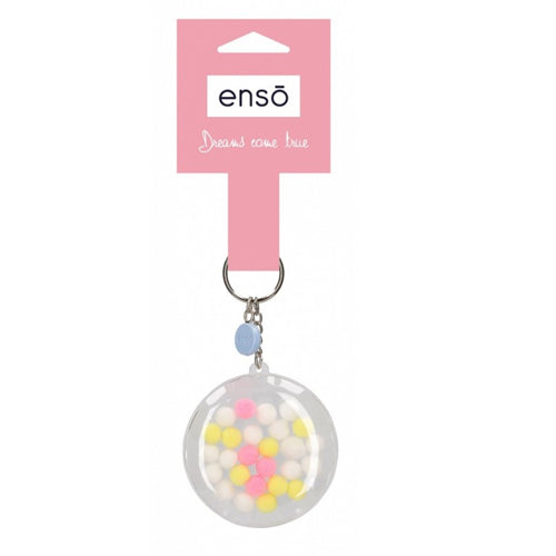 Privjesak, Mini pompon, transparent, Enso