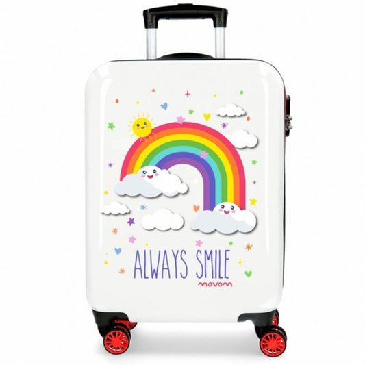 Kofer 55 cm ABS, Always Smile 2181722, crveno/bijeli, Movom