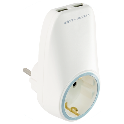 home Punjač kućni za smartphone, tablet,2 x USB, 2.1A + Schuko - NV 2100 USB