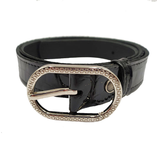 Kaiš ženski kožni, 2506 crni kroko lak, Falco