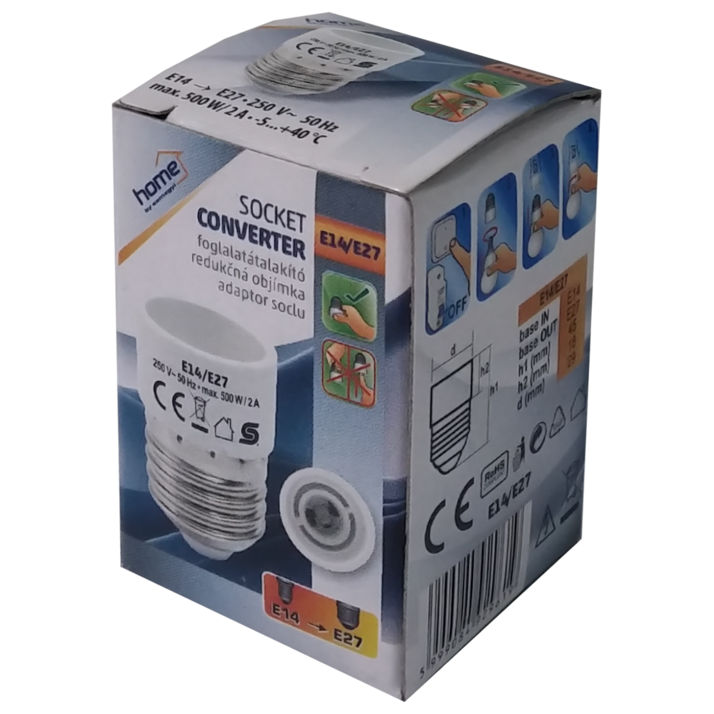 home Adapter za sijalično grlo E27 na E14 - E14/E27