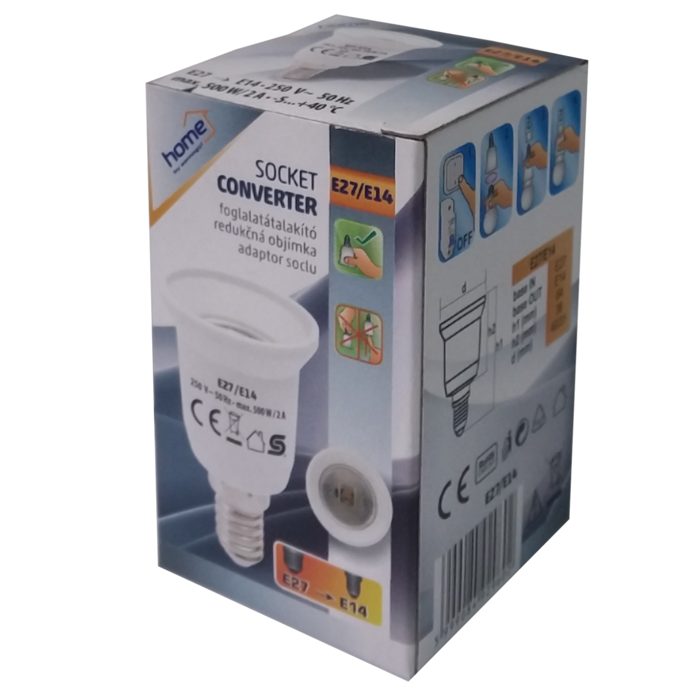 home Adapter za sijalično grlo E14 na E27 - E27/E14