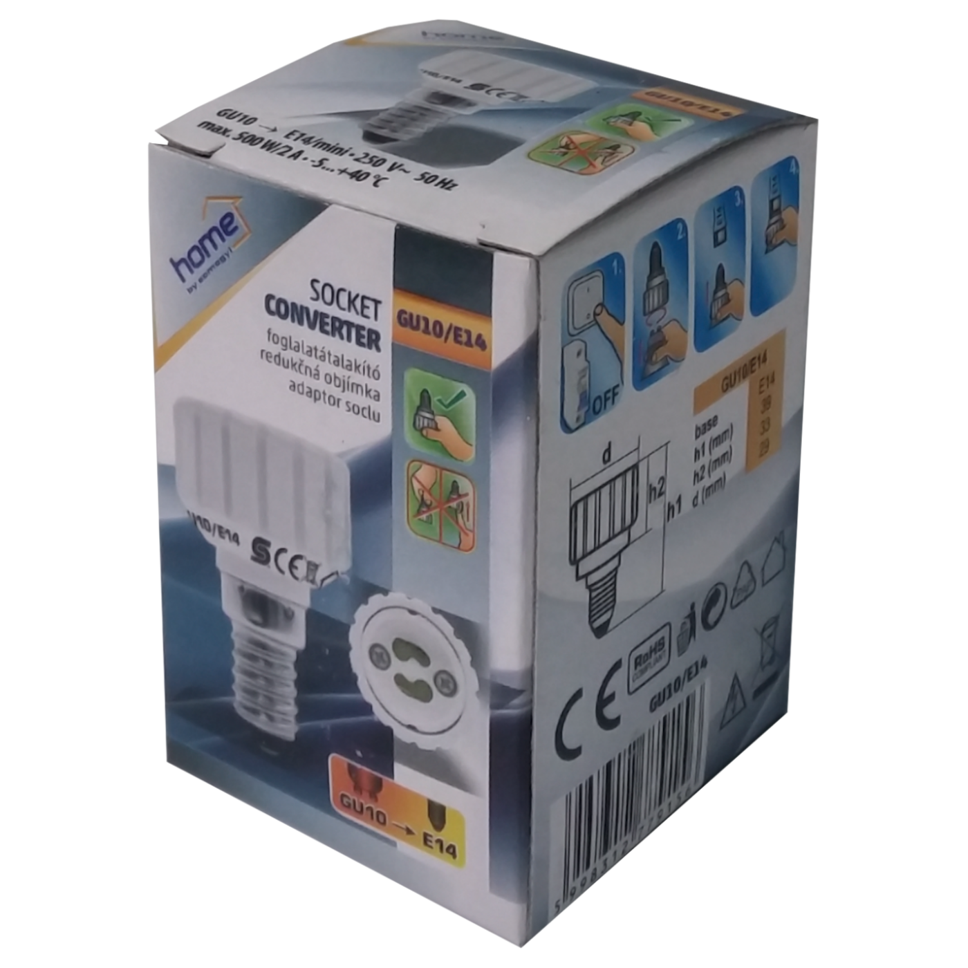 home Adapter za sijalično grlo E14 na GU10 - GU10/E14