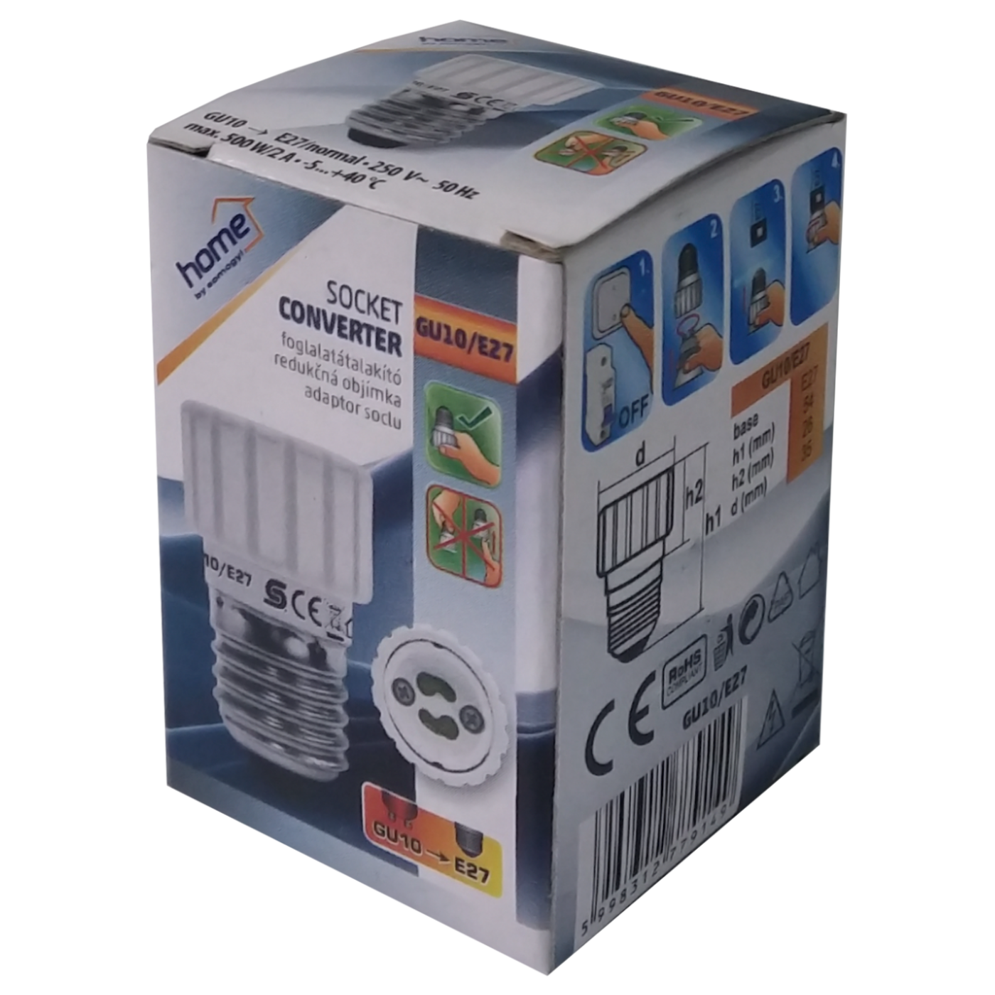 home Adapter za sijalično grlo E27 na GU10 - GU10/E27