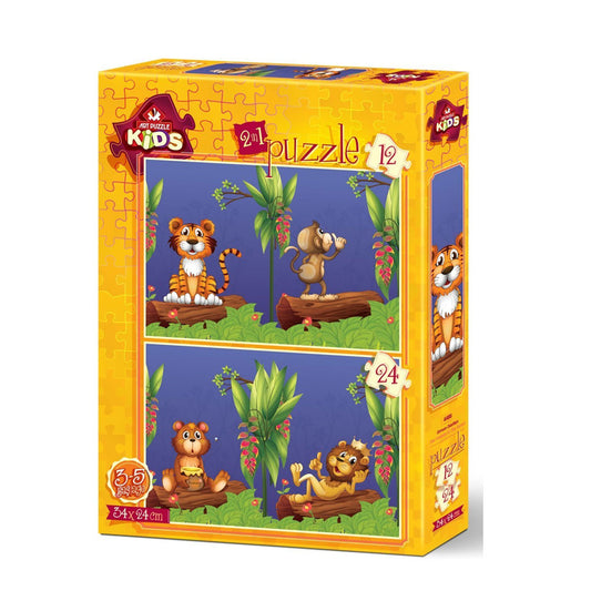 Puzzle 2u1 Art, Šumski prijatelji 4488, 12 + 24 pcs