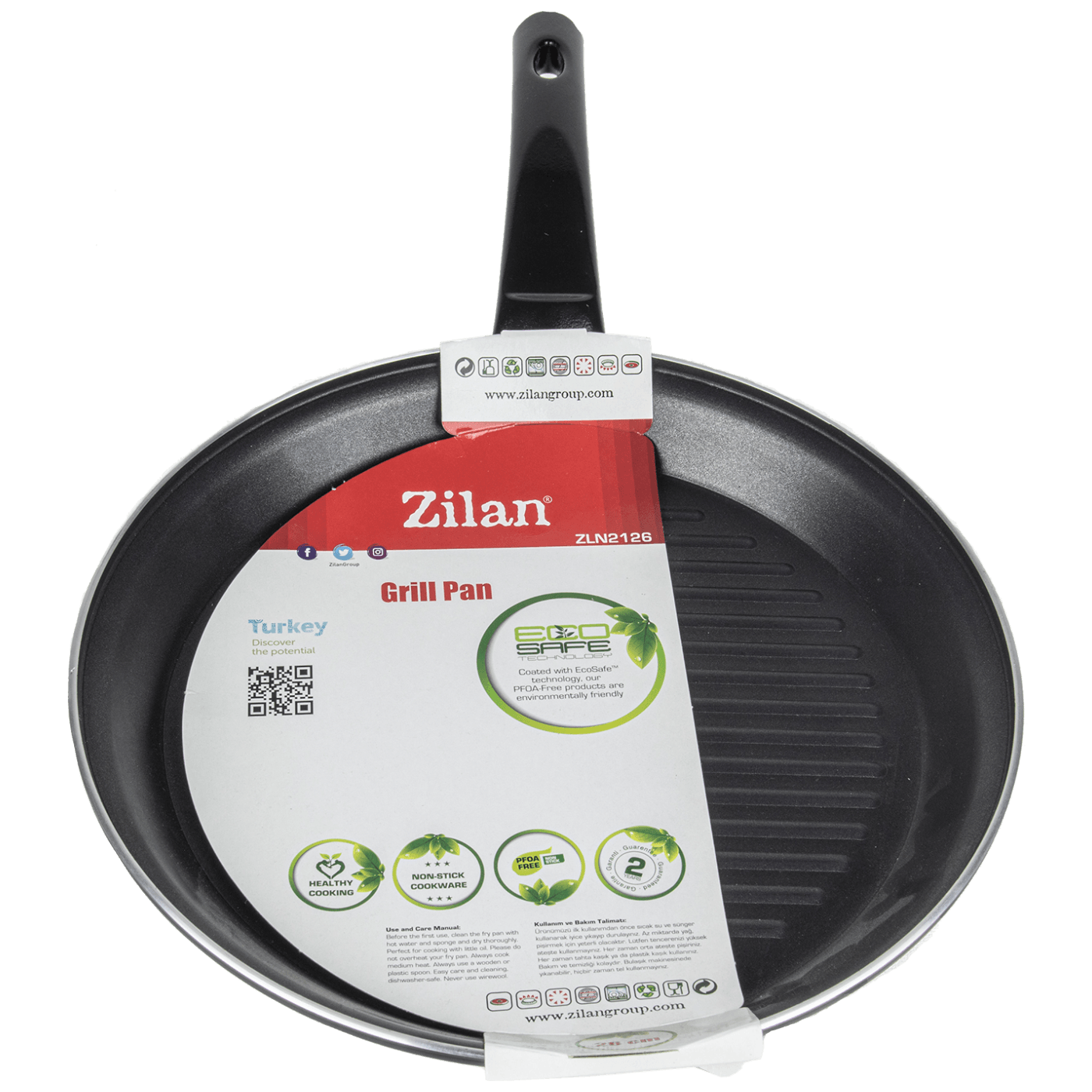 Zilan Grill tava, teflon, 28 cm - ZLN2126