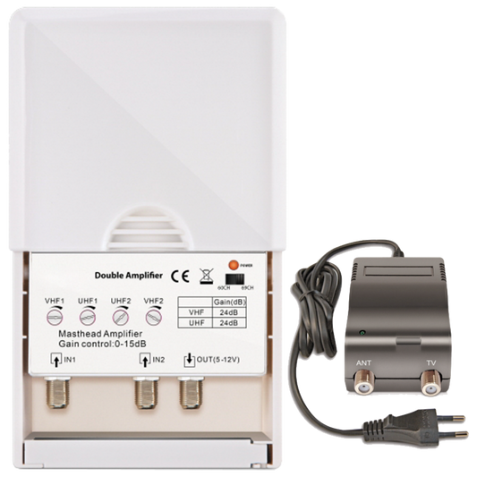 Amiko Pojačalo antensko + LTE / 4G filter sa 2 podesiva ulaza - DOUBLE AMPLIFIER