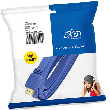 ZED electronic HDMI kabl, plosnati, 1.5 met, ver. 2.0, 3D, Ethernet - HDMI-FLT/1,5