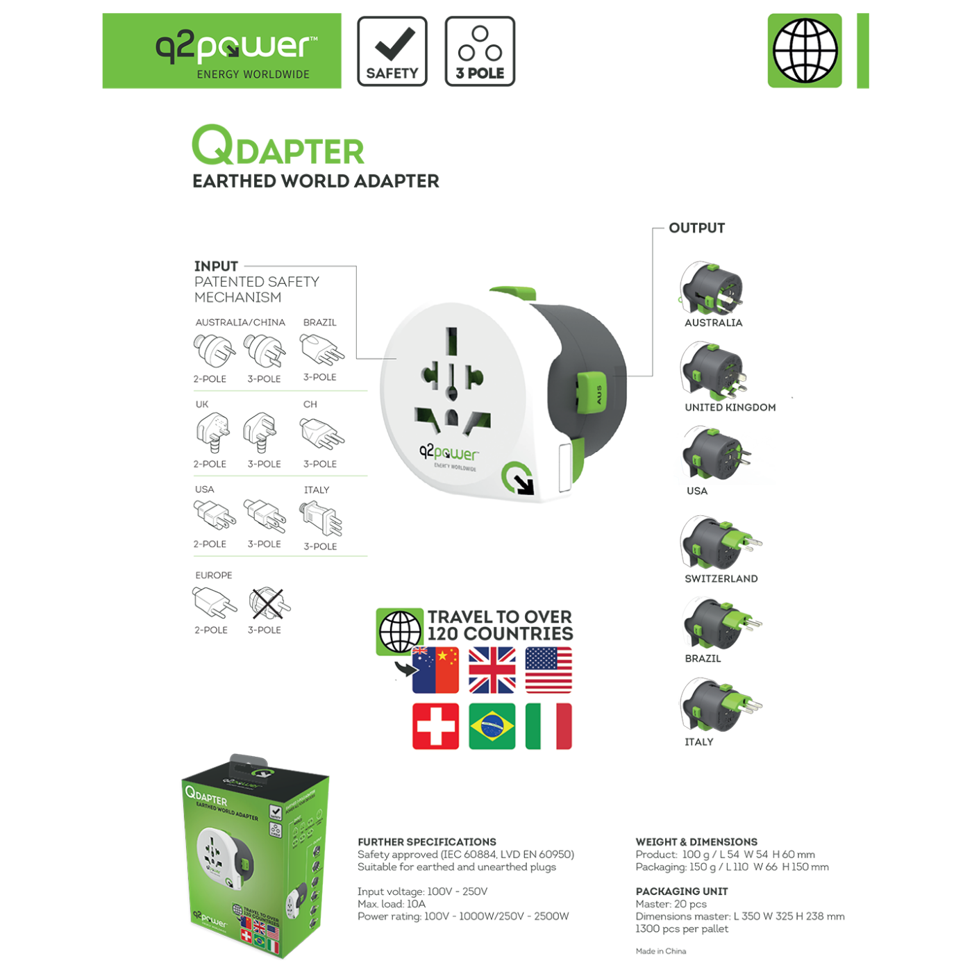 q2power Adapter, strujni, univerzalni - QDAPTER