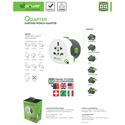 q2power Adapter, strujni, univerzalni - QDAPTER