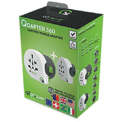 q2power Adapter, strujni, set, univerzalni + EU - QDAPTER 360