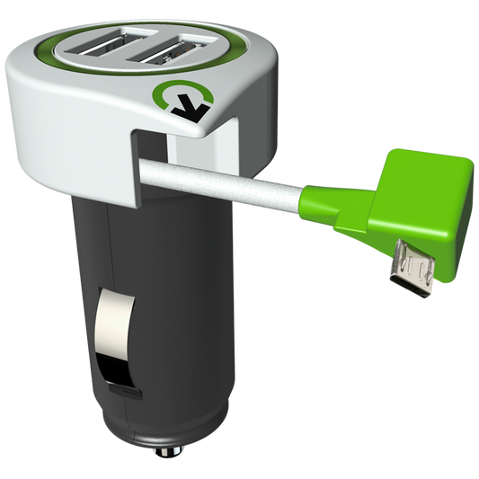 q2power Auto punjač, Dual USB, 3.1A, microUSB - TRIPLE USB CAR CHARGER M