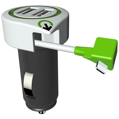 q2power Auto punjač, Dual USB, 3.1A, lightning konektor - TRIPLE USB CAR CHARGER L