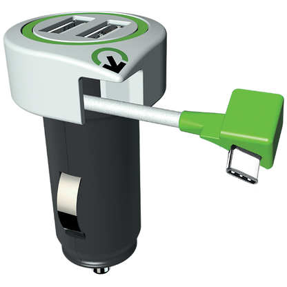 q2power Auto punjač, Dual USB, 3.1A, type C konektor - TRIPLE USB CAR CHARGER C