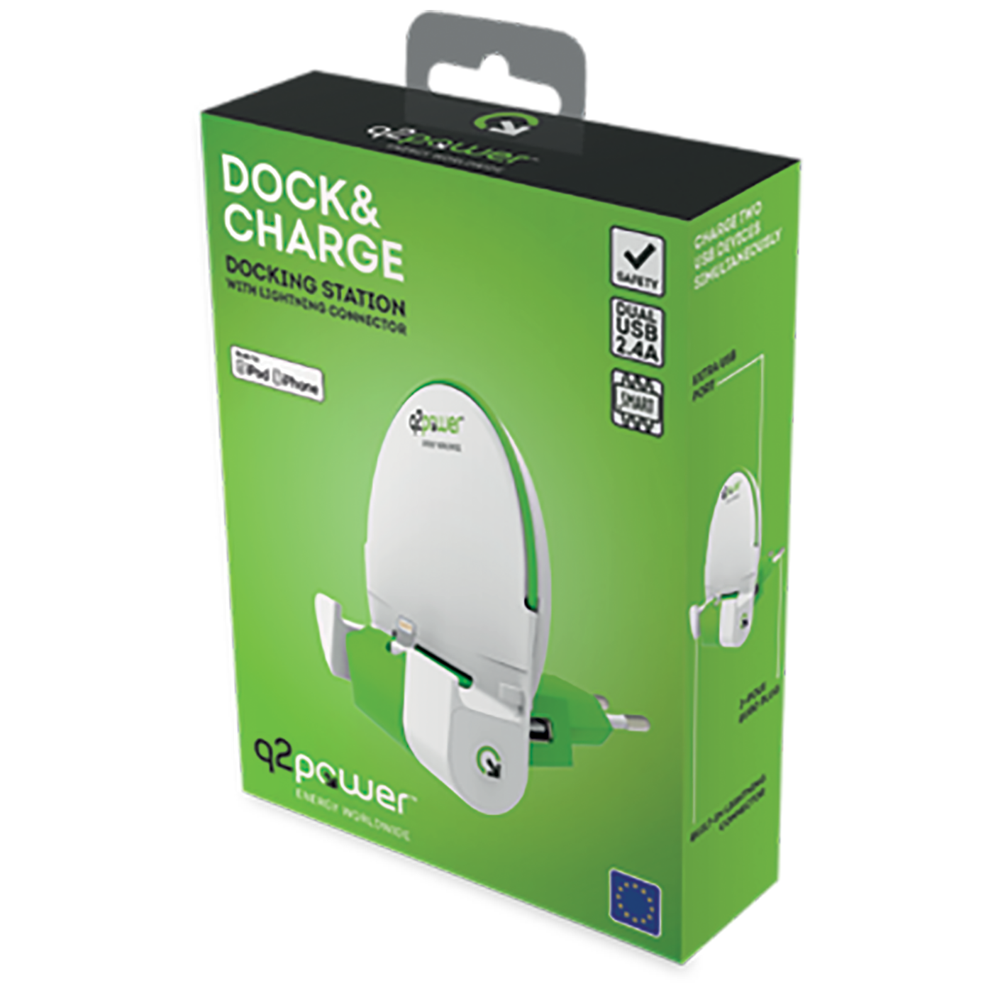 q2power Docking station sa Lightning konektorom - DOCK&CHARGE L EURO